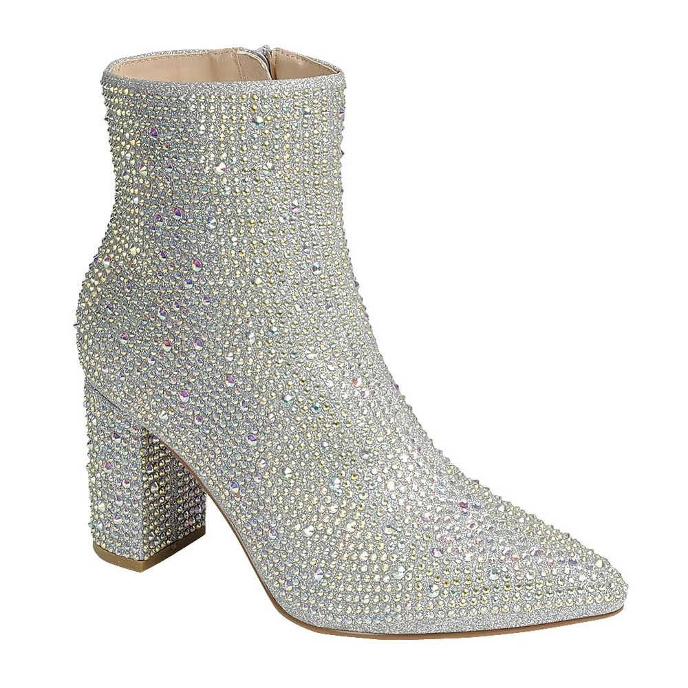 Elegant Silver Ankle Boots Pre-loved